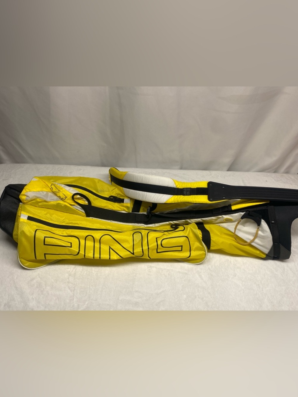 Vintage Ping Moonlight 3 Way Divider  Black And Yellow Carry Sunday Golf Bag